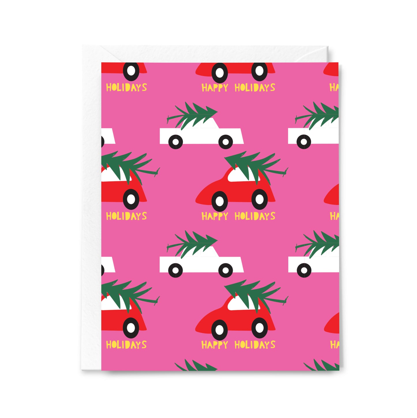Happy Holidays Pink Cars